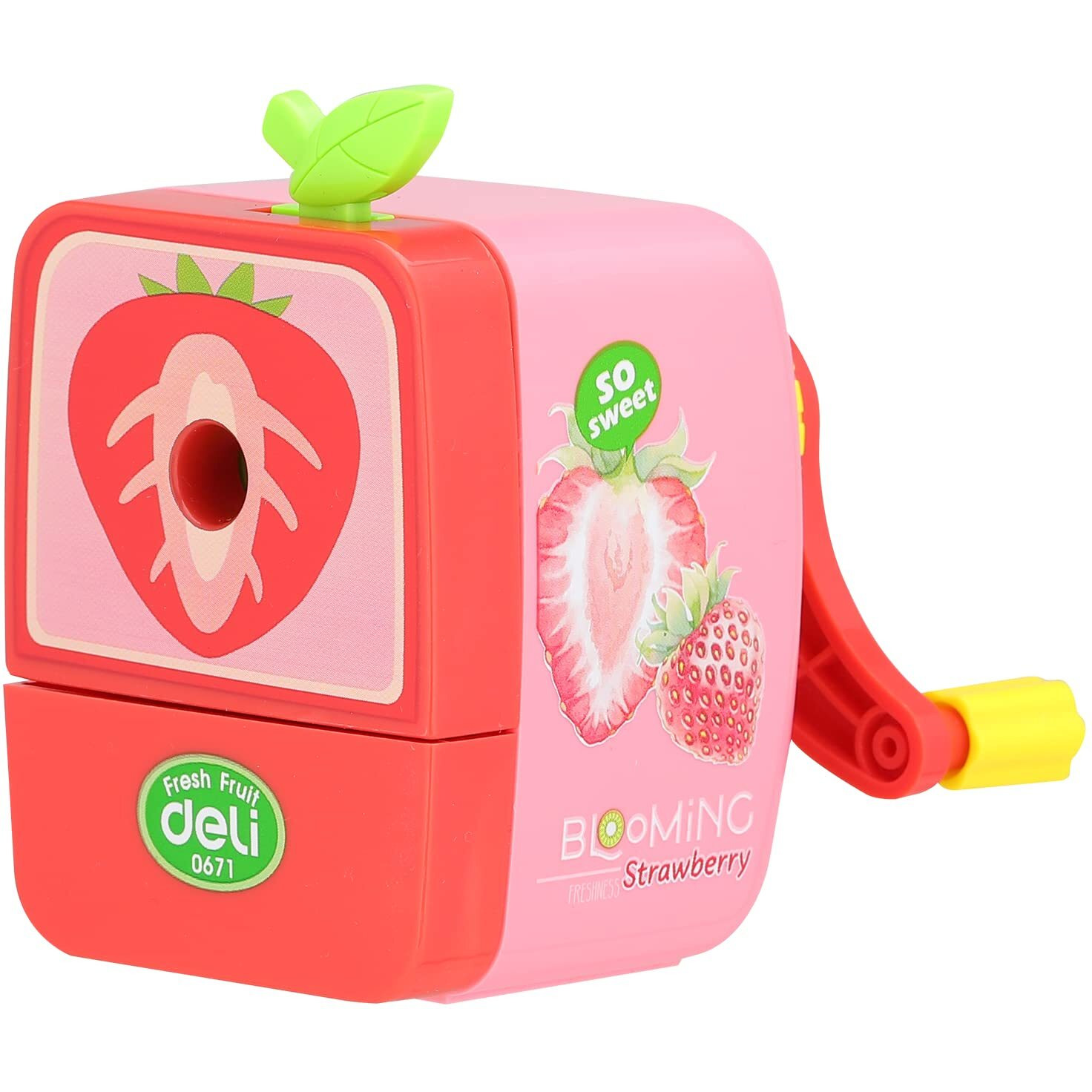 Deli Fruit Shaped Rotary Pencil Sharpener, Auto Feed Table Sharpener For Graphite & Colour Pencil, Steel Blade Smooth Sharpening Portable Gripped Sharpener For Kids Boys Girls (Random Color Design)