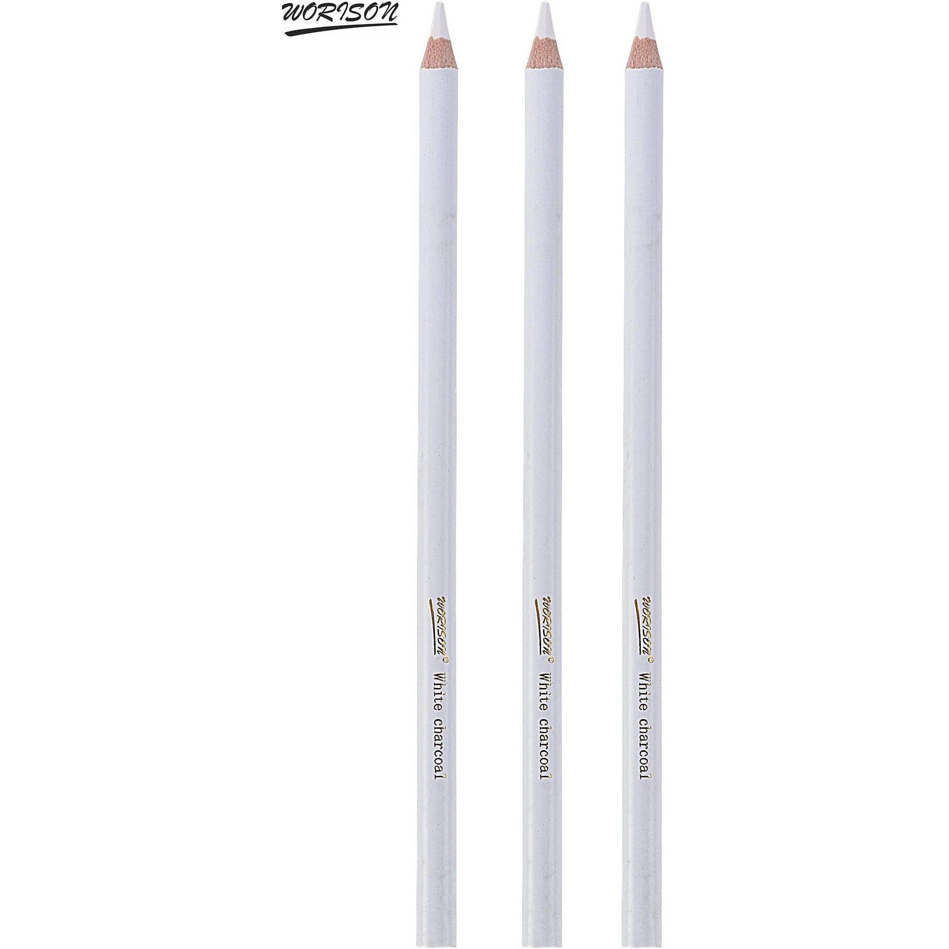 Worison White Charcoal Pencil Set Of 3Pc For Sketching, Drawing Etc