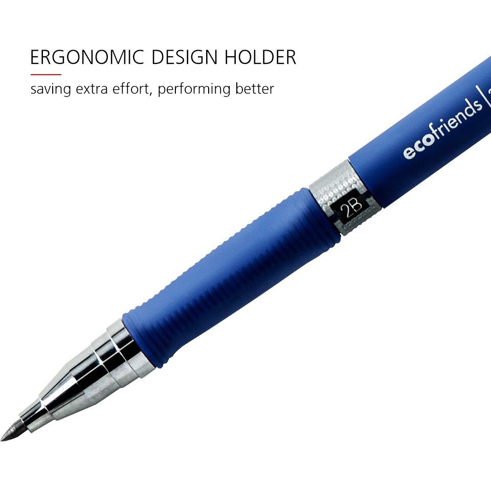 Baile 2.0Mm 2B Mechanical Pencil With Lead Refill (Blue)(Sharpener In The Cap)