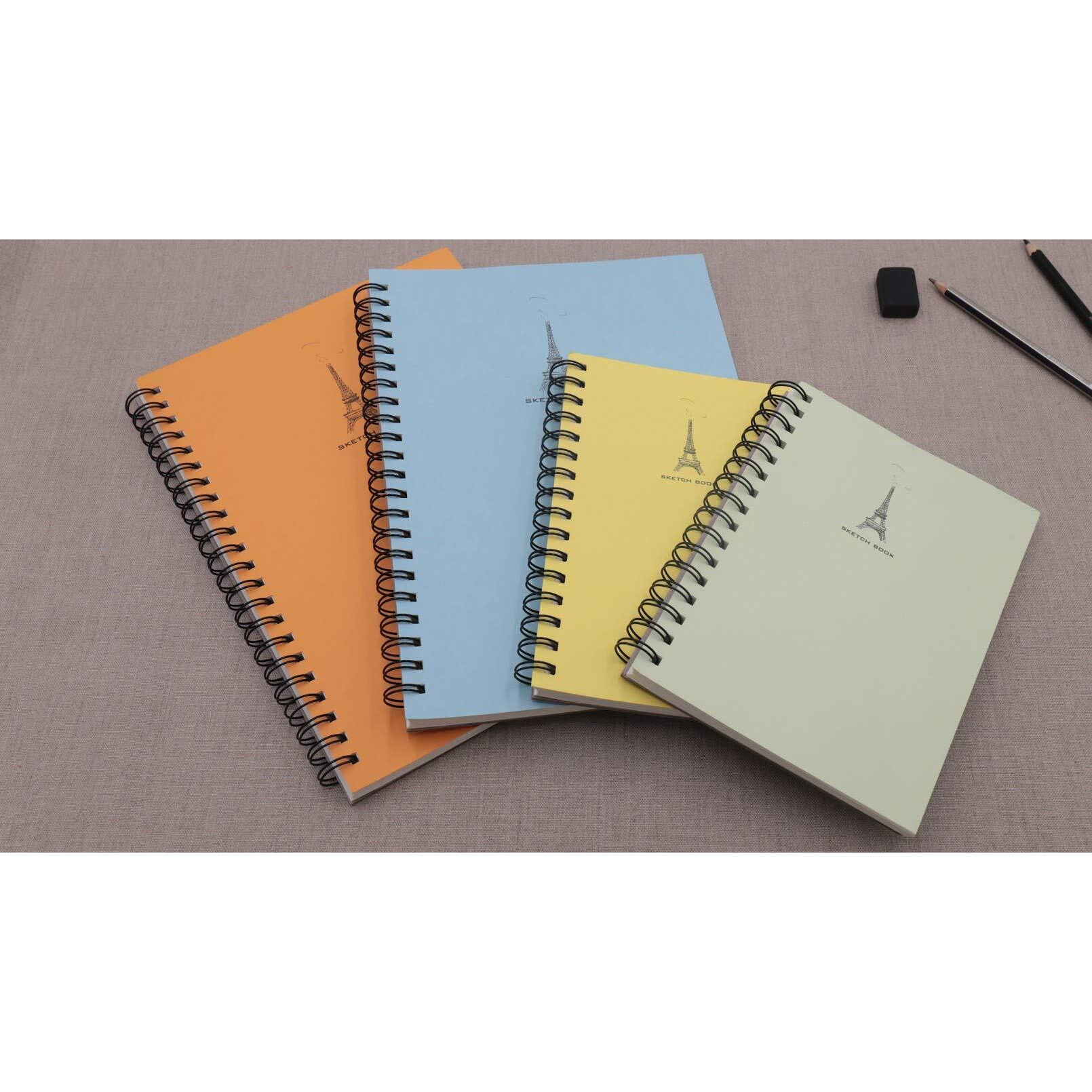 Potentate Sketchbook, Drawing Pad, Minimalist Design, Fine Texture, Wire Bound, 100 G, A4, 56 Sheets (Cover Color May Vary)