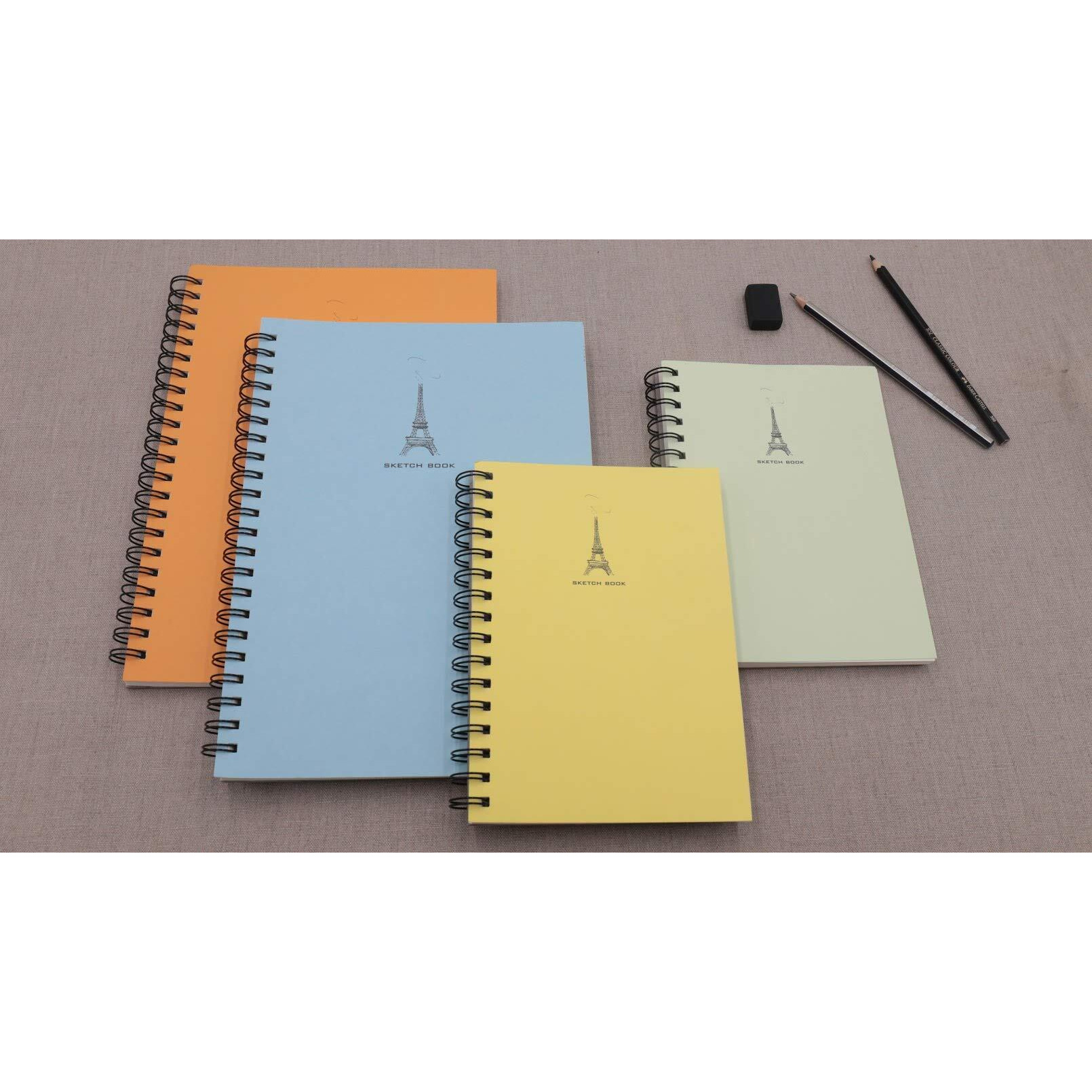 Potentate Sketchbook, Drawing Pad, Minimalist Design, Fine Texture, Wire Bound, 100 G, A4, 56 Sheets (Cover Color May Vary)