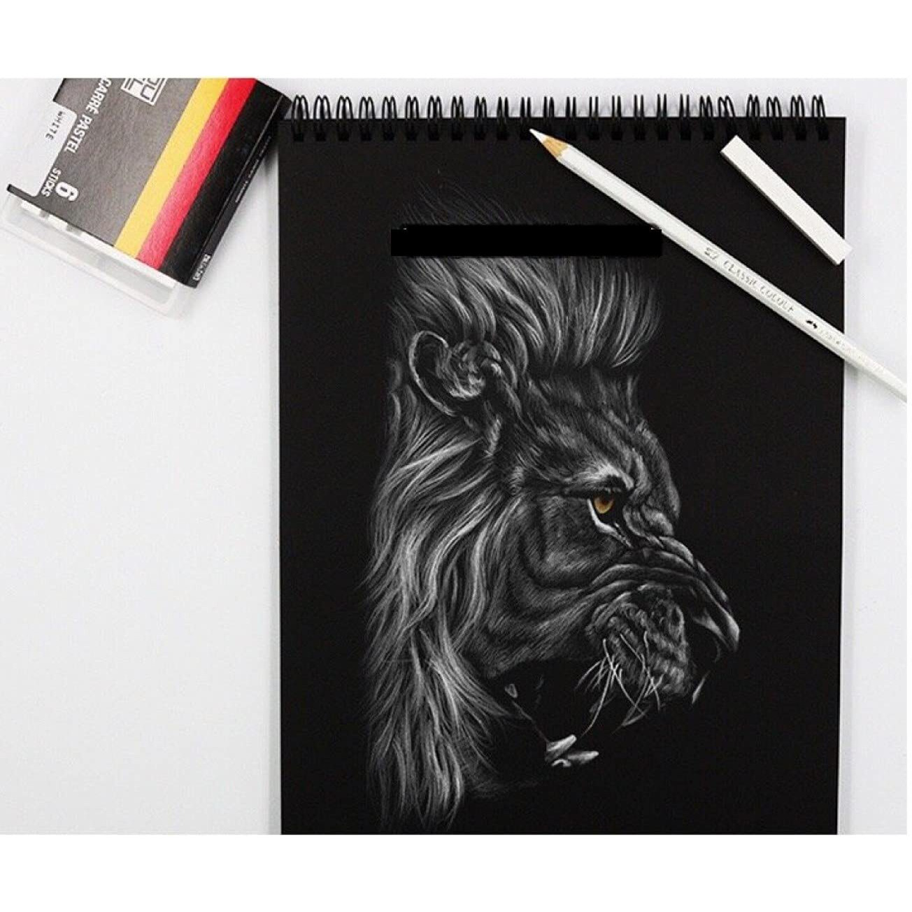 Artrack Black Drawing Paper Sketch Pad For Pencil, Acrylic Marker, Opaque Inks, Gouache And Pastels, Wire Bound, 120 Gsm, 297 X 420 Mm Black, 32 Sheets
