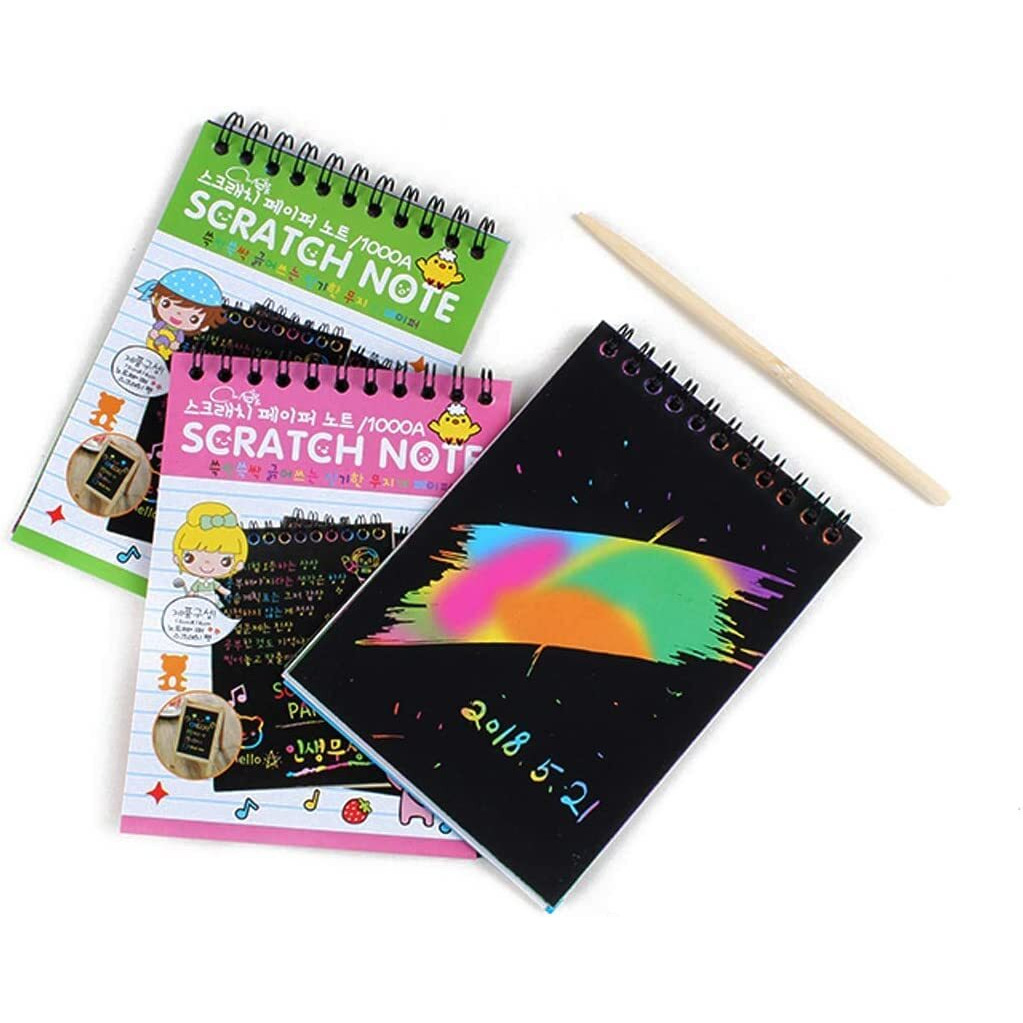 Worison A5 Size Colorful Scratch Drawing Papers, 10 Sheets And 1 Scratch Tool 20 X 15 Cms