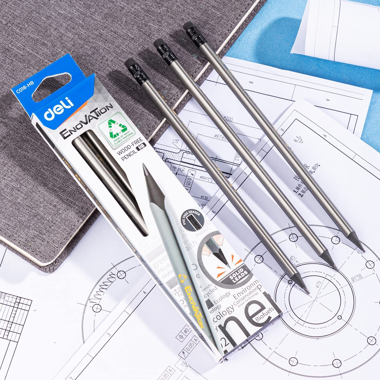 Deli Hb Graphite Pencil, Writing, Drawing Sketching Pencil With Eraser,Best Gift For Kids (12 Piece)