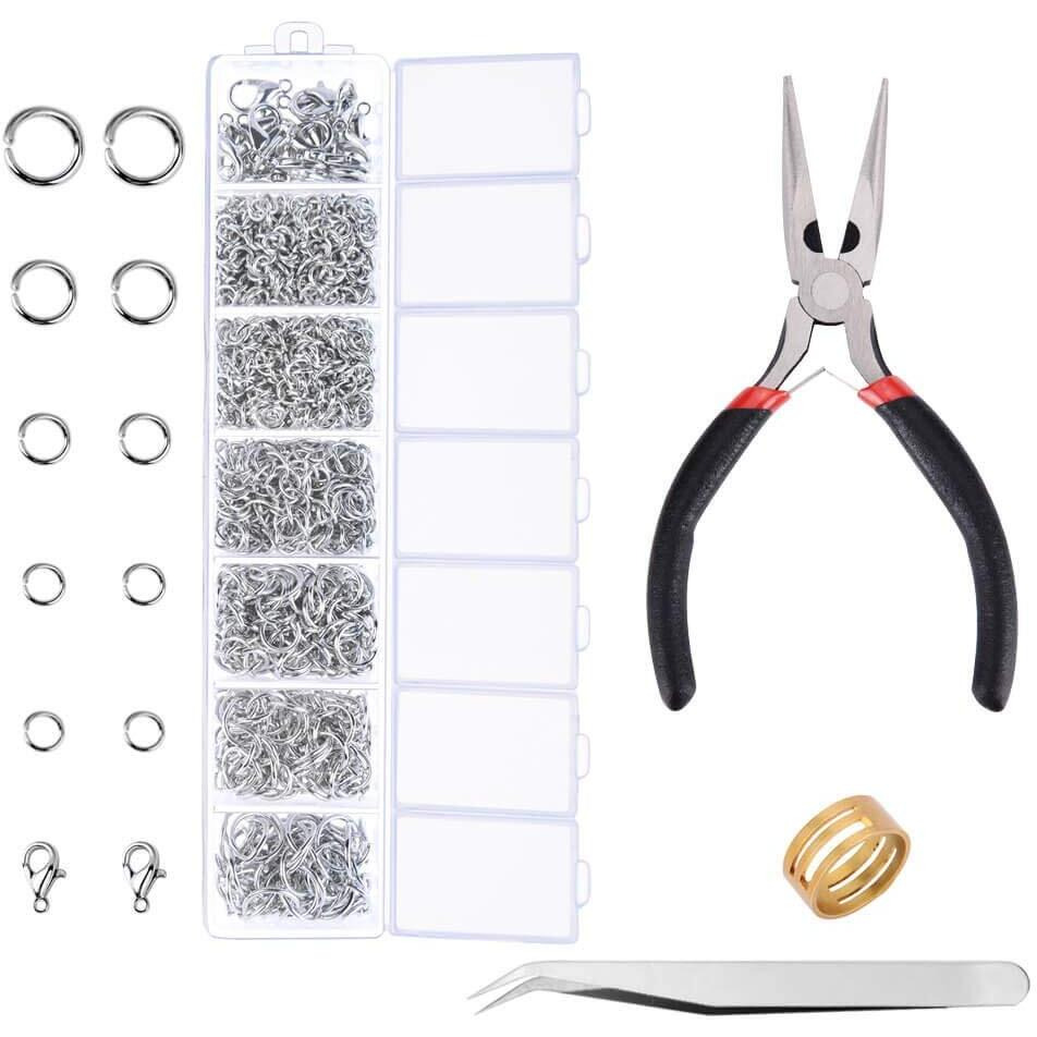 Diy Crafts Design No  3, Pack Of 1 Set, Silver Jump Rings With Lobster Clasps And Jewelry Pliers For Jewelry Making Supplie(Design No  3, Pack Of 1 Set)