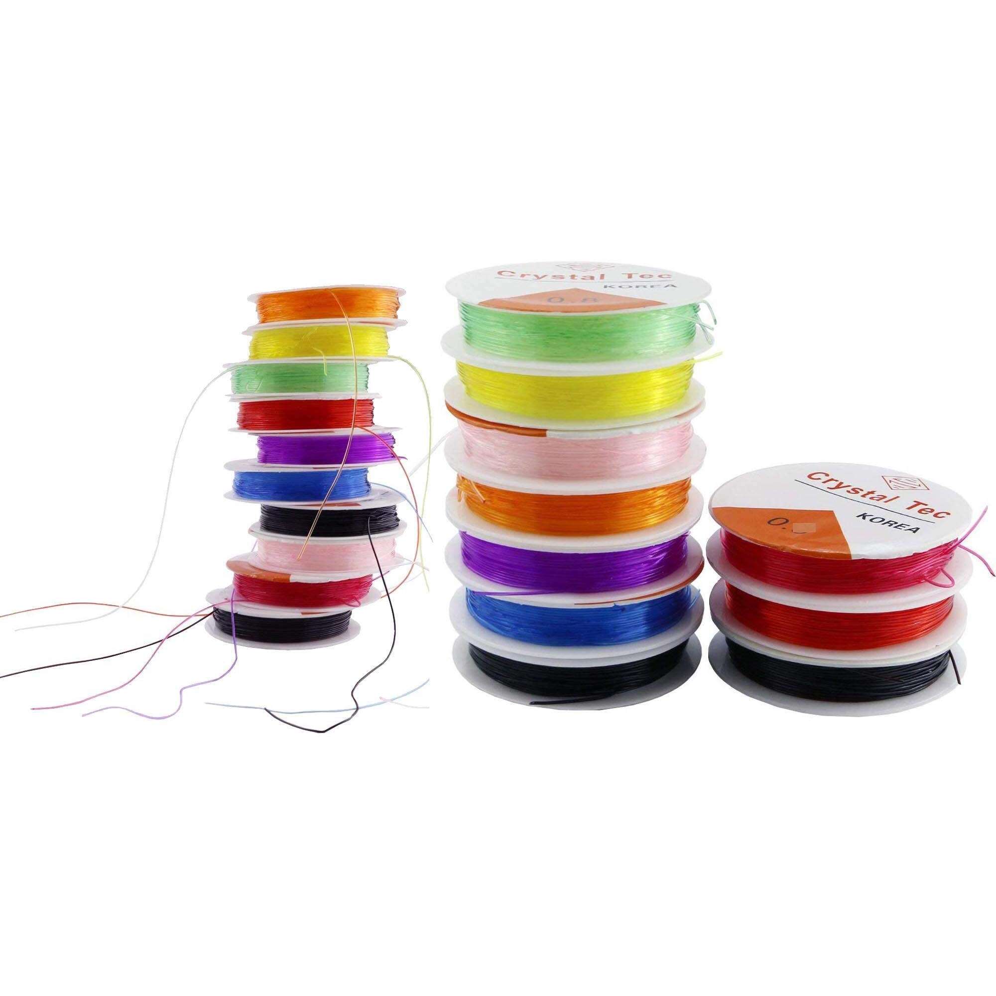 Diy Crafts Design No  5, Pack Of 10 Rolls, Colorful Jewelry Making Multi Purpose Elastic Stretch String Cord C(Design No  5, Pack Of 10 Rolls)