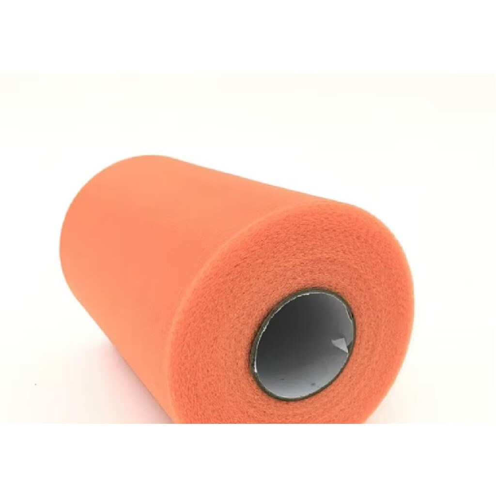 Bhoolu&Goolu Colorful (Orange) Tissue Tulle Roll Spool Craft Wedding Party Decoration - (26.7 * 15Cm) - 1 Roll/Pack