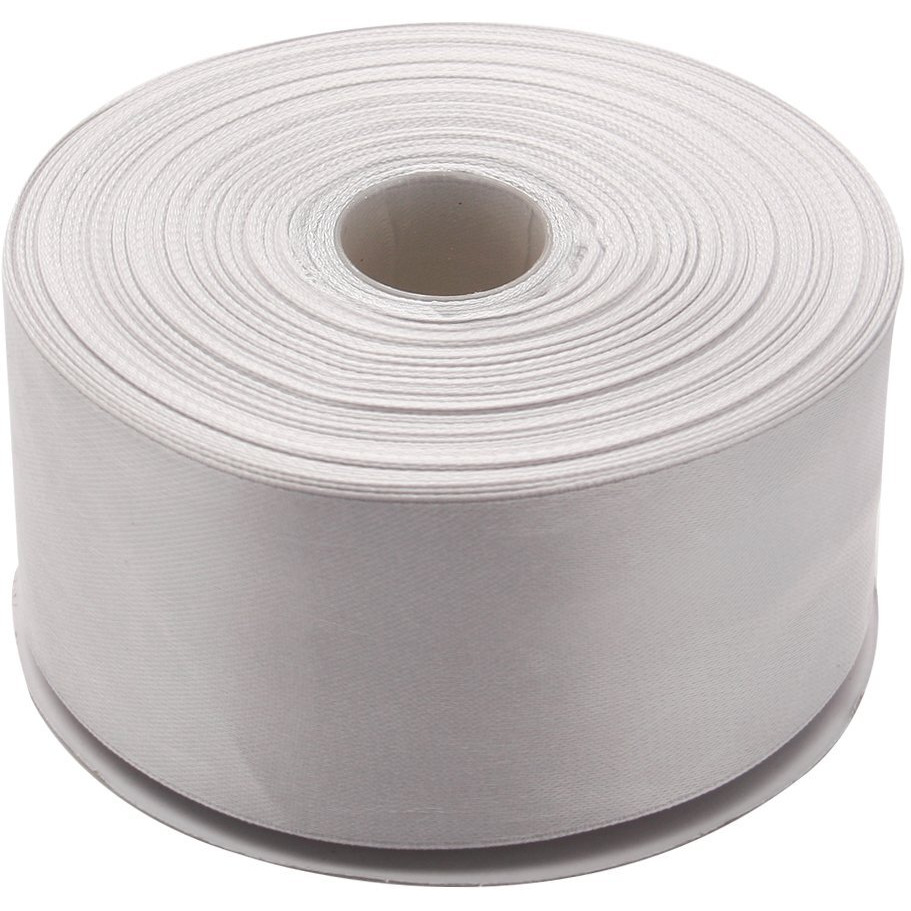 Diy Crafts Polyester Ribbon For Floral Arrangement, Bouquet, And Big Diy Artwork Projects | No Fading Woven Ribbon 2 Inches X 50 Yards Double Face Solid Satin Ribbon Roll, Silver
