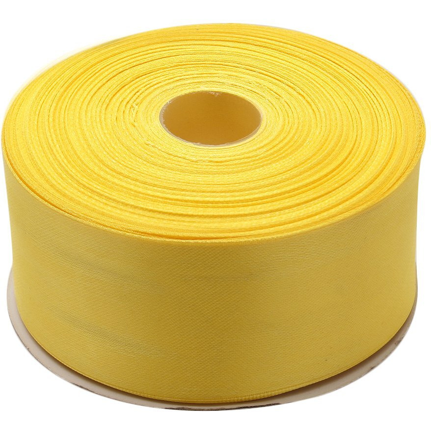 Diy Crafts Polyester Ribbon For Floral Arrangement, Bouquet, And Big Diy Artwork Projects | No Fading Woven Ribbon 2 Inches X 50 Yards Double Face Solid Satin Ribbon Roll, Yellow