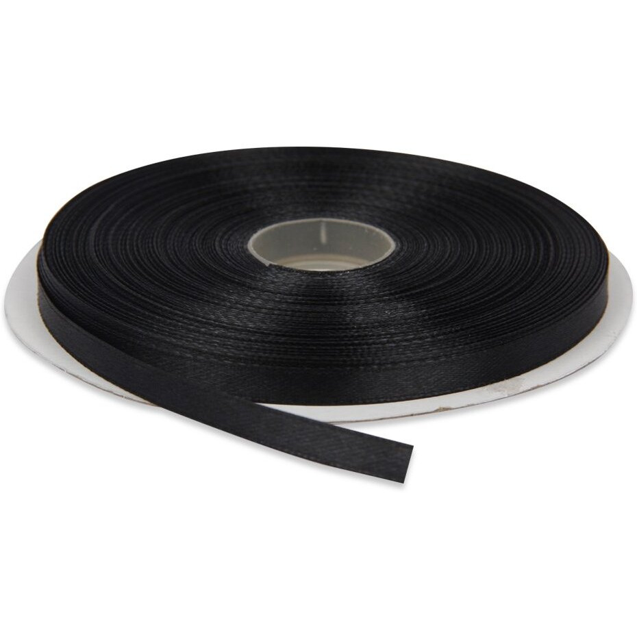 Diy Crafts Polyester Ribbon For Floral Arrangement, Bouquet, And Big Diy Artwork Projects | No Fading Woven Ribbon 1/4 Inches X 50 Yards Double Face Solid Satin Ribbon Roll, Black