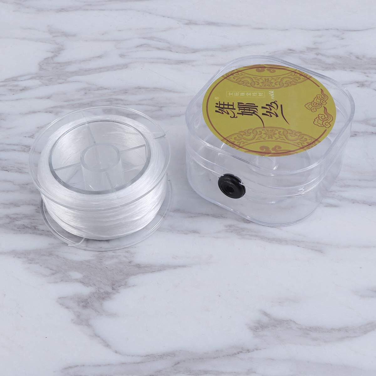 Healifty 100 M Elastic Cord For Jewelry Making Stretchy Bracelet Beading Thread Crafting Cord (White)