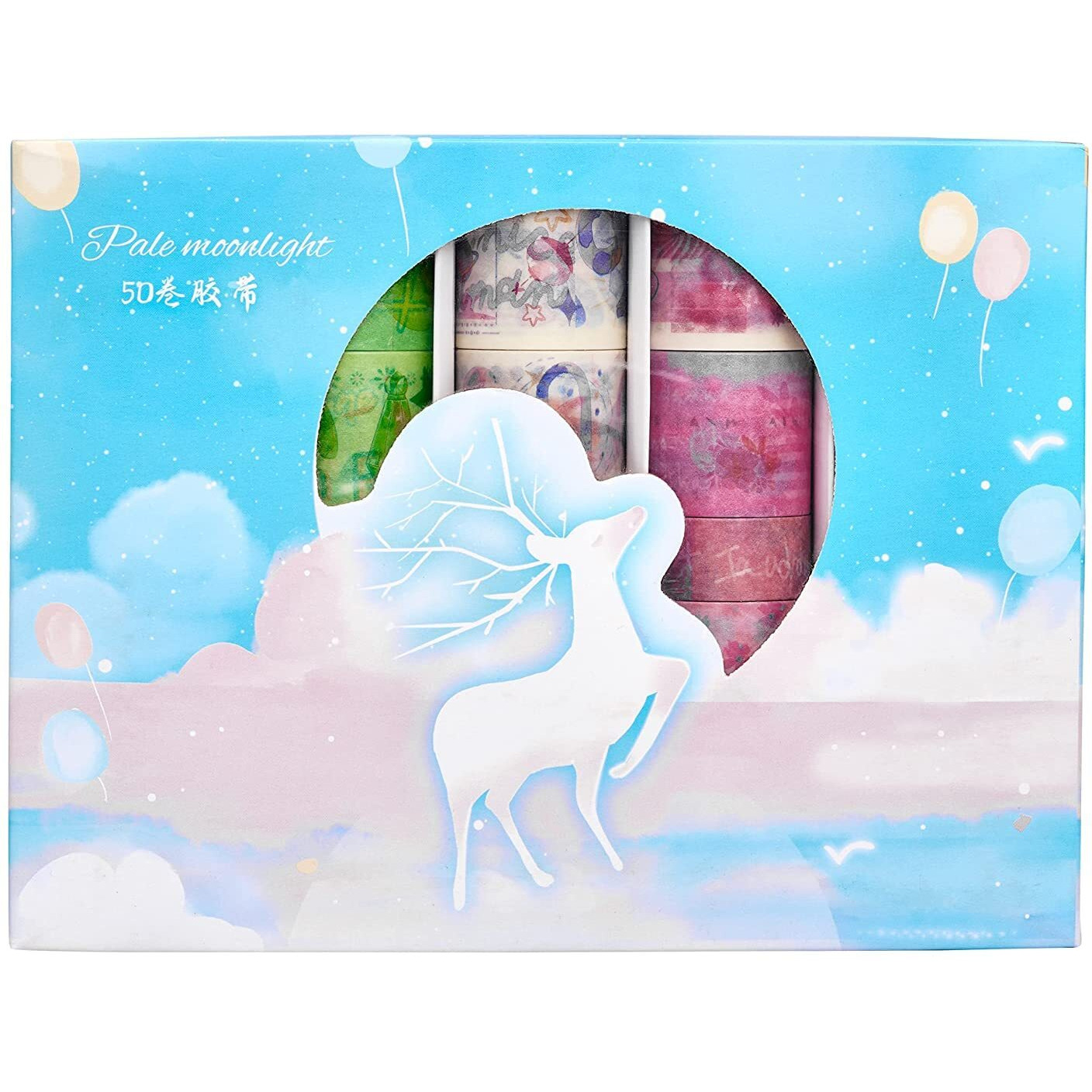 Bondwet 50 Rolls Washi Masking Tape Set Decoration Adhesive Tape For Crafts Colorful Tape Scrapbook Tape Washi Tape Sticker Roll (Flower Design Tape)