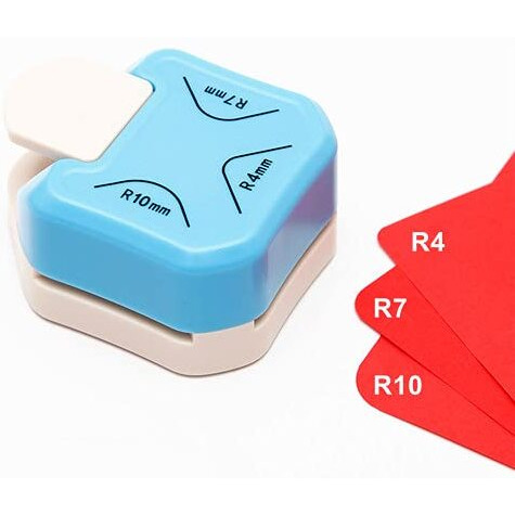 Qiqqikin Paper Corner Rounder 3 In 1 R4Mm+R7Mm+R10Mm Punches For Crafts Cutter Envelope Punch Board Hole Puncher Laminate, Diy Projects, Photo Cutter,Card Making Scrapbooking And Journaling