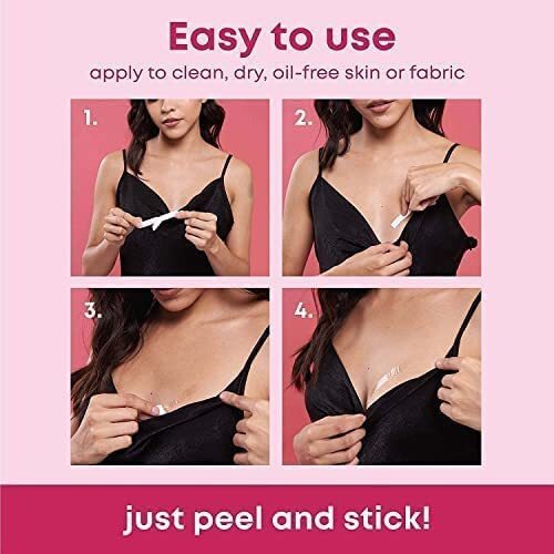 Arlicodeck Body Tape For Women (36 Strip Pack), Clear Double-Sided Tape For Clothes And Skin, All Day Strength, Invisible And Sensitive Skin Friendly