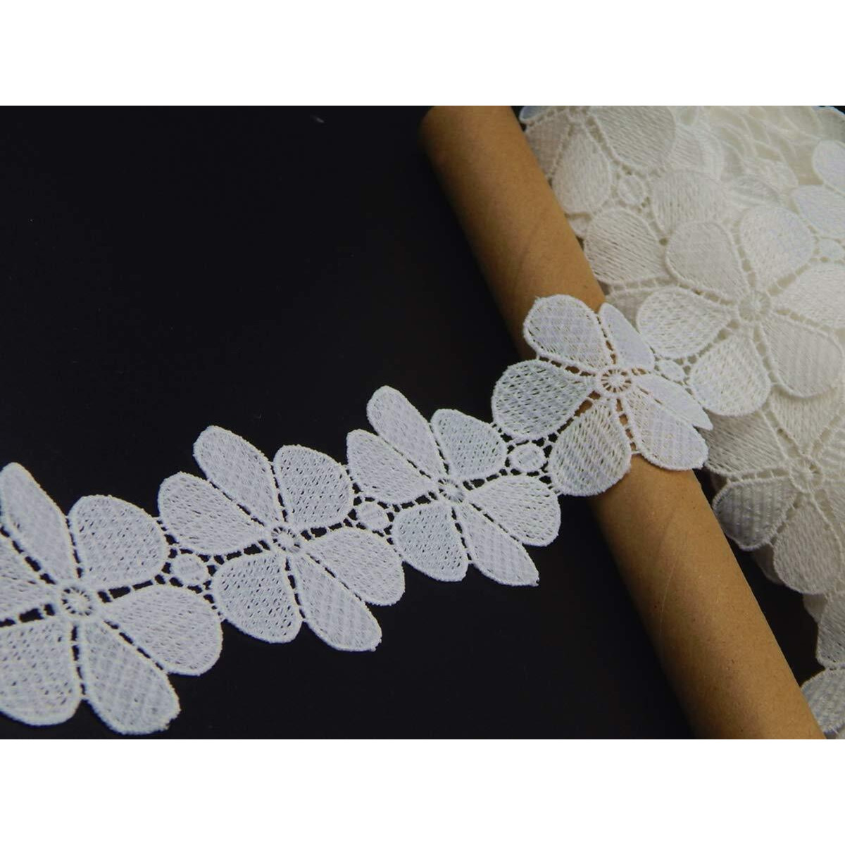 Orient Lace Craft Women's White Lace And Border Material For Suits, Saree & Dupatta (5 Cm) Qty 10 Meter, Sewing Supplies, Cotton Lace Work, Diy
