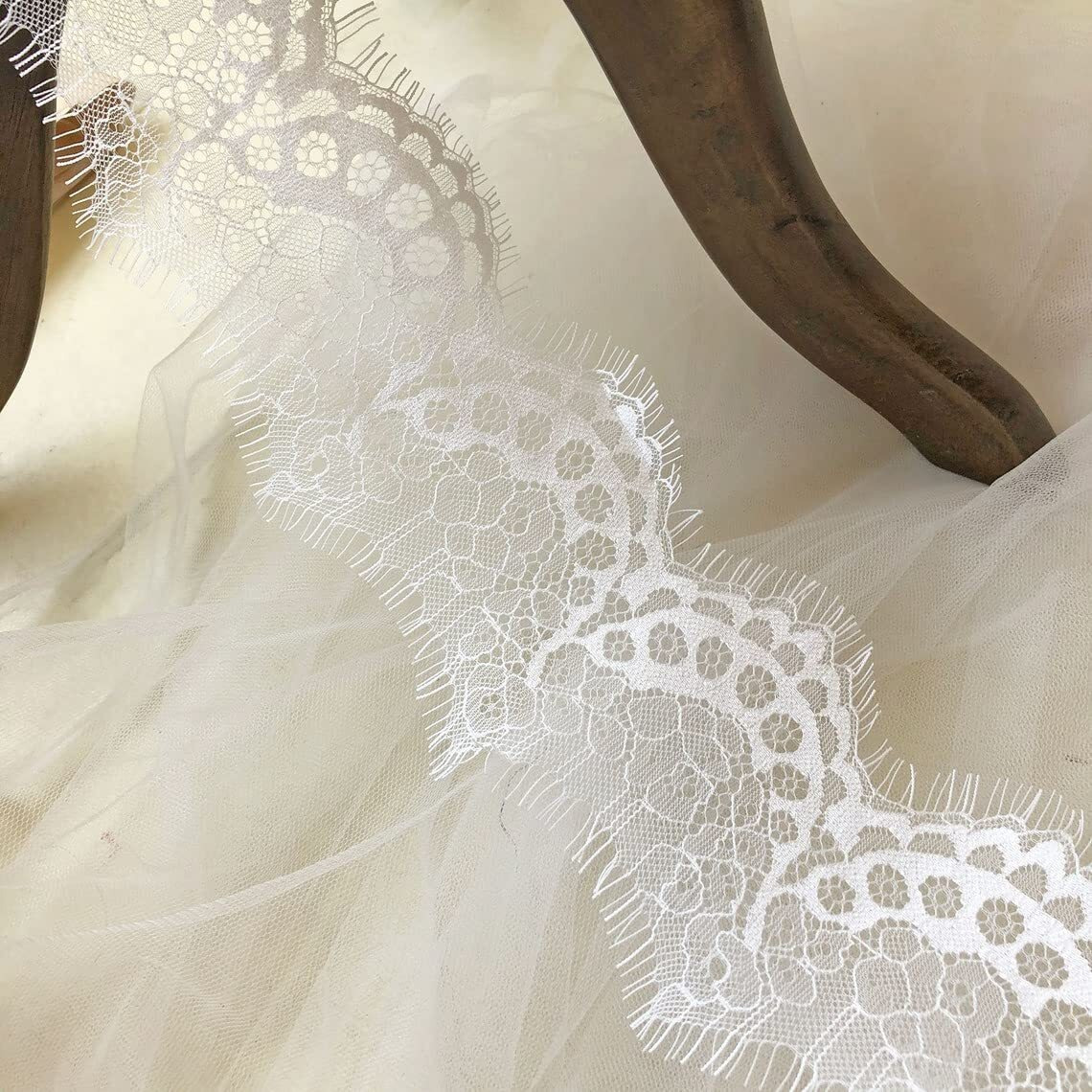 Orient Lace Craft White Scallop Net Lace Nylon Flower Eyelash Lace Trim Ribbon Sewing Dress Skirt Burkha Home Decor Diy Handicrafts.