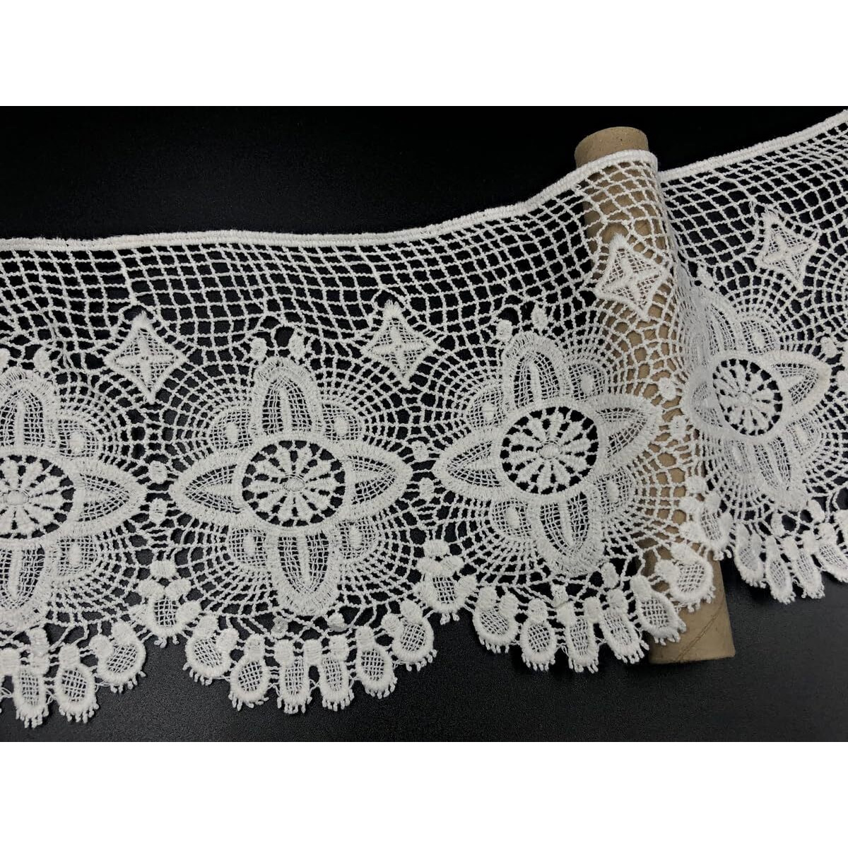 White Lace And Border Material For Pakistani Suits,Saree Lace Border (Size 15.5 Cm) Qty 5 Yard,Used As Trims,Borders,Embroidery Lace,Applique,Fabric Lace,Sewing Supplies,Cotton Lace Work,Dupatta Lace Border Bridal,Diy.