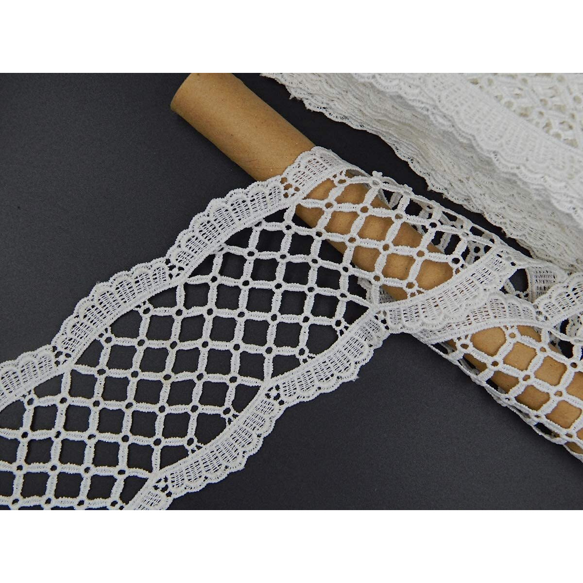 Orient Lace Craft Cotton White Lace And Border Material For Suits, Saree & Dupatta (Size 9 Cm) Qty 5 Meter