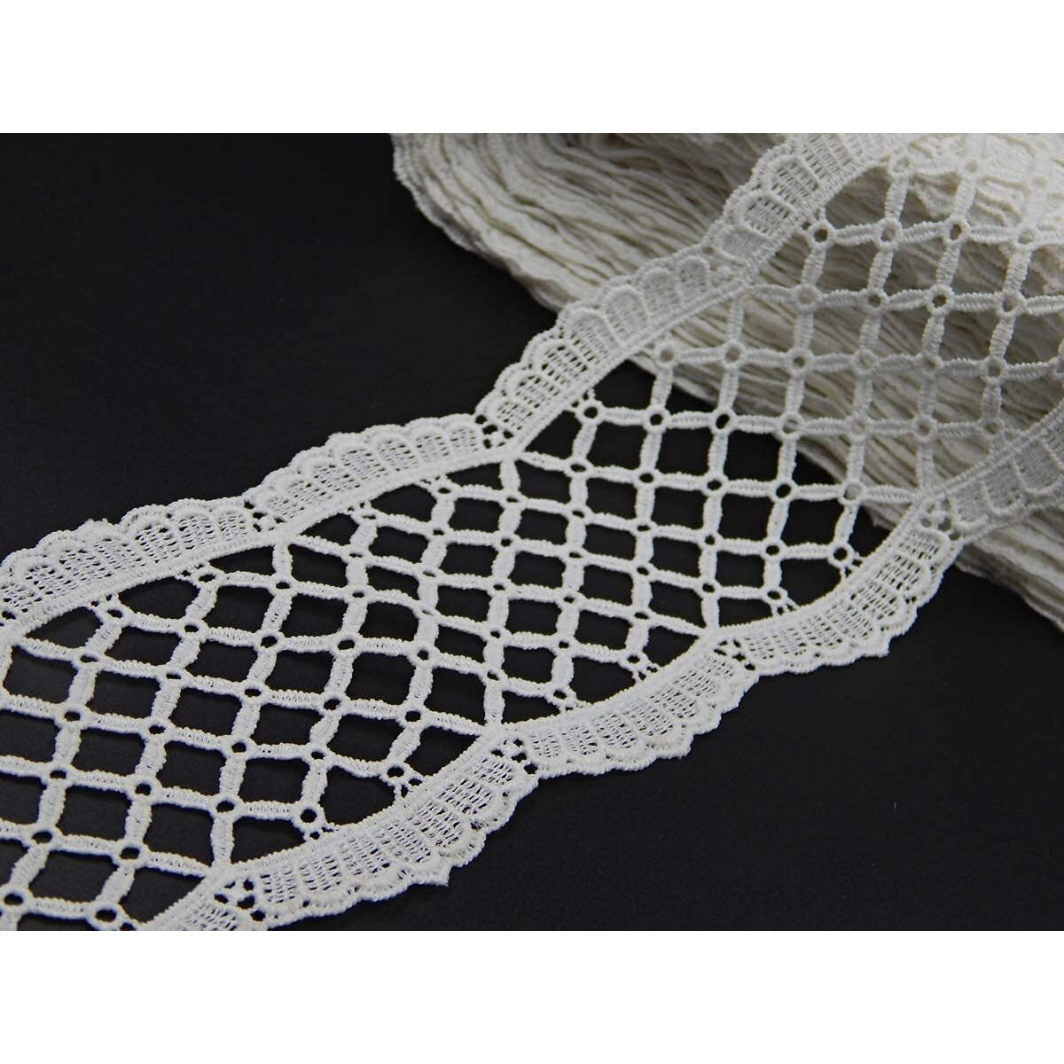 Orient Lace Craft Cotton White Lace And Border Material For Suits, Saree & Dupatta (Size 9 Cm) Qty 5 Meter
