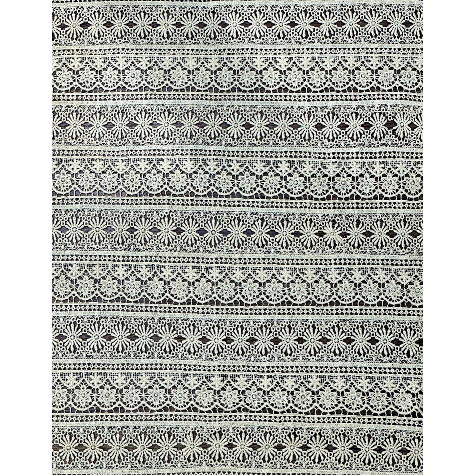 Orient Laces Craft 100% Crochet Beige Colour Fabric For Apparels And Furnishing