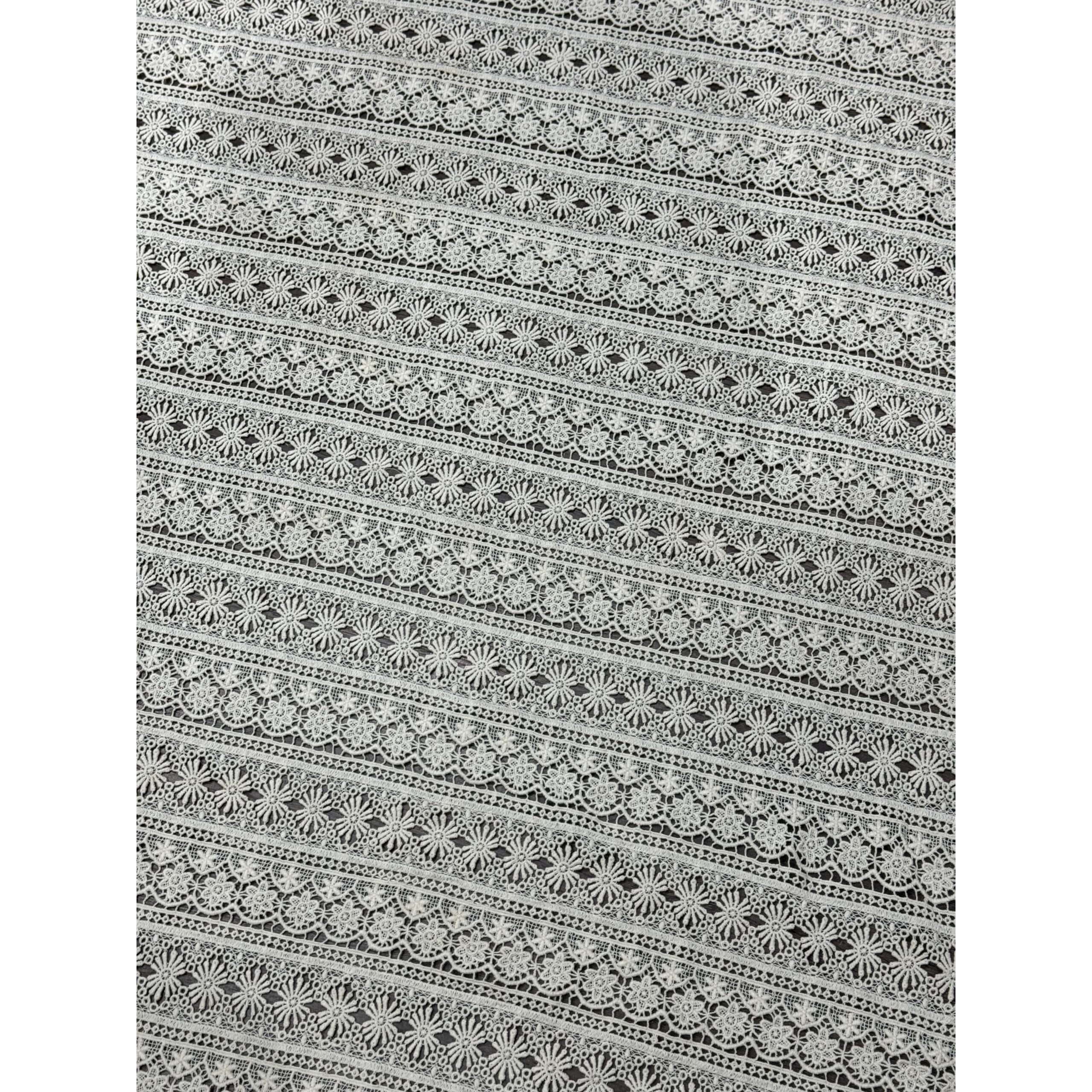 Orient Laces Craft 100% Crochet Beige Colour Fabric For Apparels And Furnishing