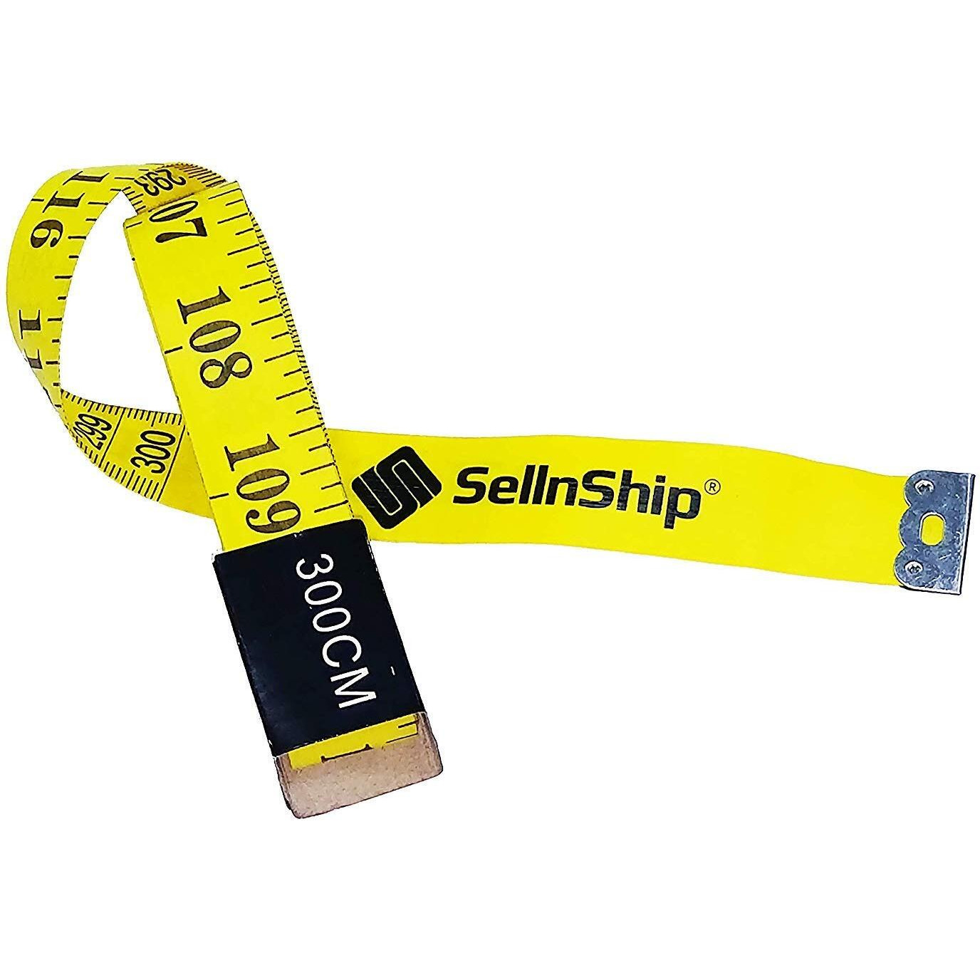 Sellnship 3 Meter / 120 Inch Tailor Measuring Tape  Soft Flexible Non-Stretch Fiberglass Ruler For Body Measurements, Sewing & Craft Use  Pack Of 2 (Yellow)