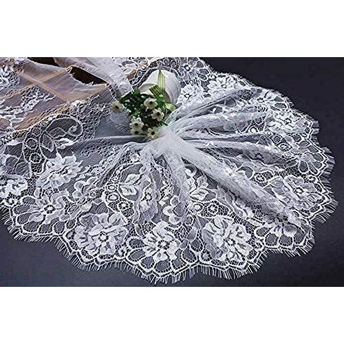 Orient Lace Craft Nylon Scallop Net Lace,Floral Design, Chantilly Lace,Trim,Ribbon Sewing Dress,Skirt,Decor,Dupatta Lace Border Bridal,French Curtains,Diy Handicrafts.