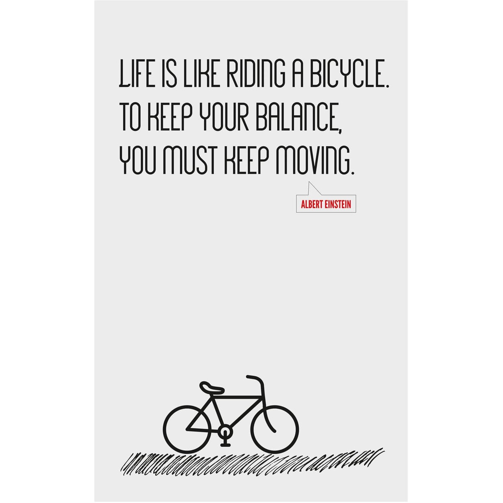 Inephos Albert Einstein - Life Is Riding A Bicycle Inspirational Poster (12 X 18 Inch)