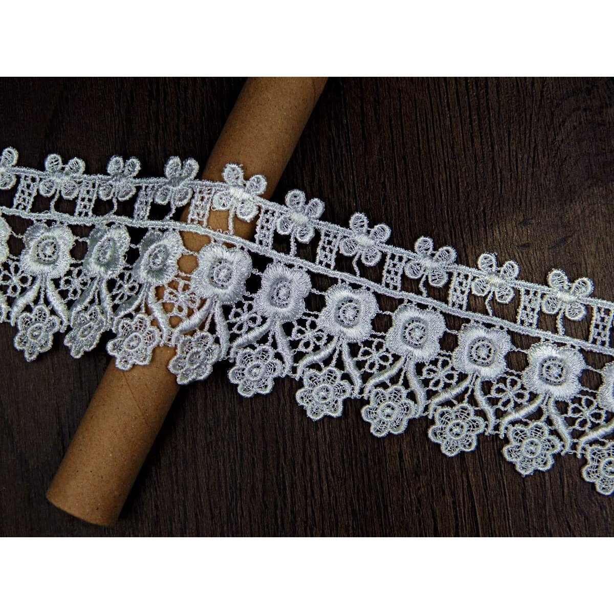 White Lace And Border Material For Suits,Saree & Dupatta (7 Cm) Qty 5 Yard,Used As Trims,Borders,Embroidery Lace Applique,Fabric Lace,Ribbon,Sewing Supplies,Applique,Cotton Lace Border Work,Diy.