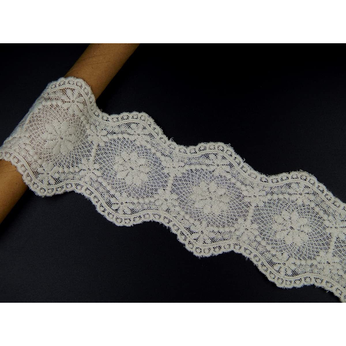 Orient Lace Craft Net Embroidery Lace And Border Material | Fine Quality Dye Able Lace Trim For Sewing,Invitation Cards,Curtain Tablecloth Slipcover Bridal Diy Clothing/Accessories