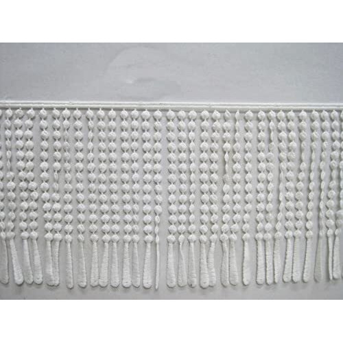 Orient Lace Craft White Lace&Border For Decoration,Embroidery Tassle Lace Ribbon Fabric For Decor Saree Duppata Top Dress Bridal Party Diy Clothing/Accessory (16 Cm)