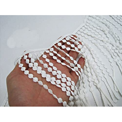 Orient Lace Craft White Lace&Border For Decoration,Embroidery Tassle Lace Ribbon Fabric For Decor Saree Duppata Top Dress Bridal Party Diy Clothing/Accessory (16 Cm)