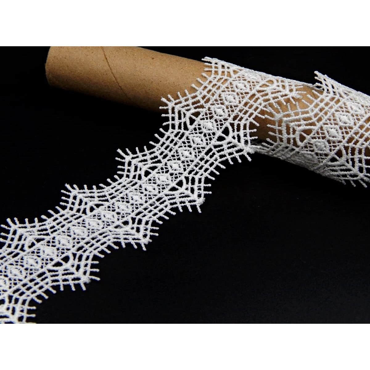 White Floral Scalloped Lace And Border Material For Suits,Saree (4.5 Cm) Qty 10 Mtr,Used As Trims,Borders,Embroidery Lace,Applique,Fabric Lace,Sewing Supplies,Cotton Lace Work,Dupatta Lace Bridal,Diy.