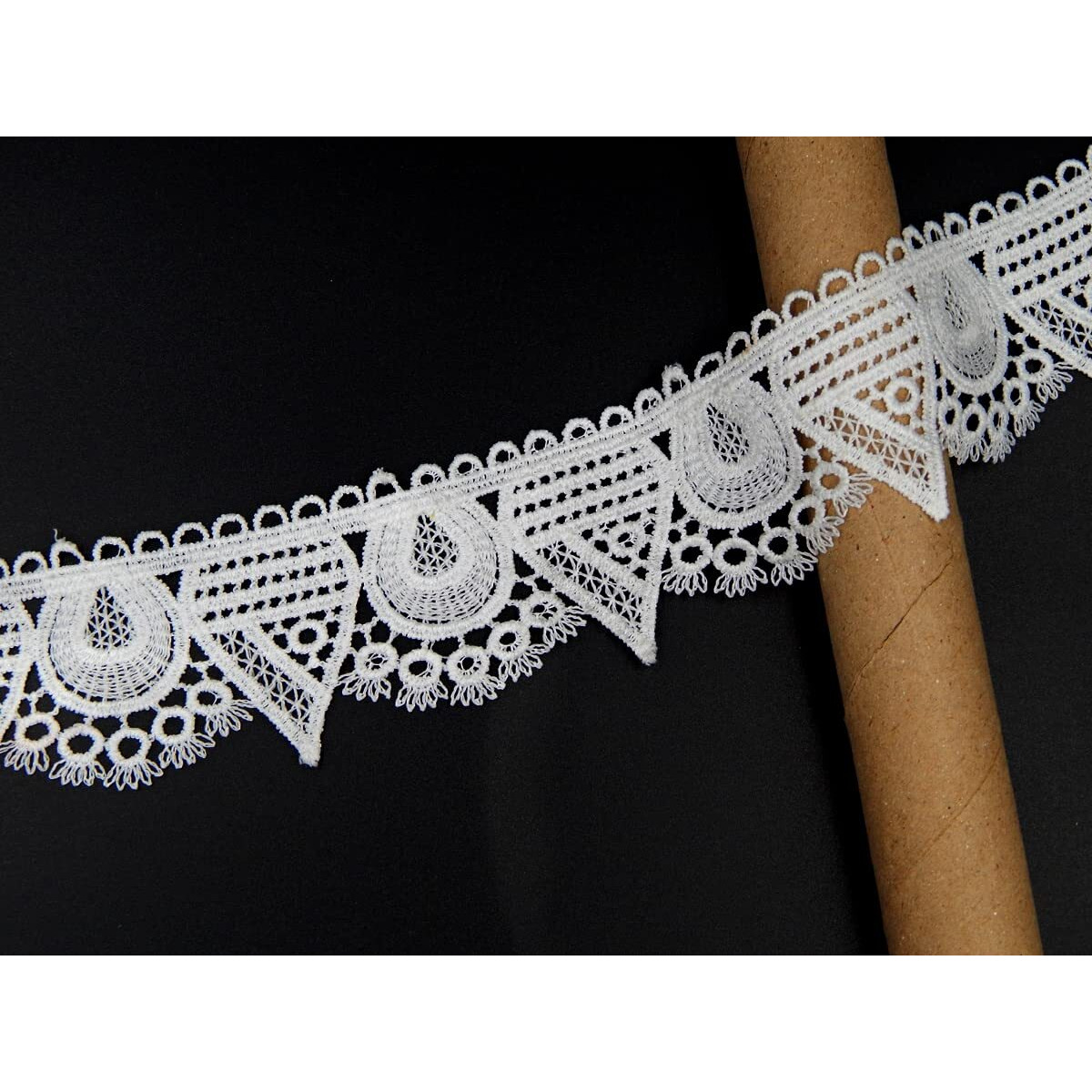 White Floral Scalloped Lace And Border Material For Suits,Saree (4.2 Cm) Qty 5 Mtr,Used As Trims,Borders,Embroidery Lace,Applique,Fabric Lace,Sewing Supplies,Cotton Lace Work,Dupatta Lace Bridal,Diy.