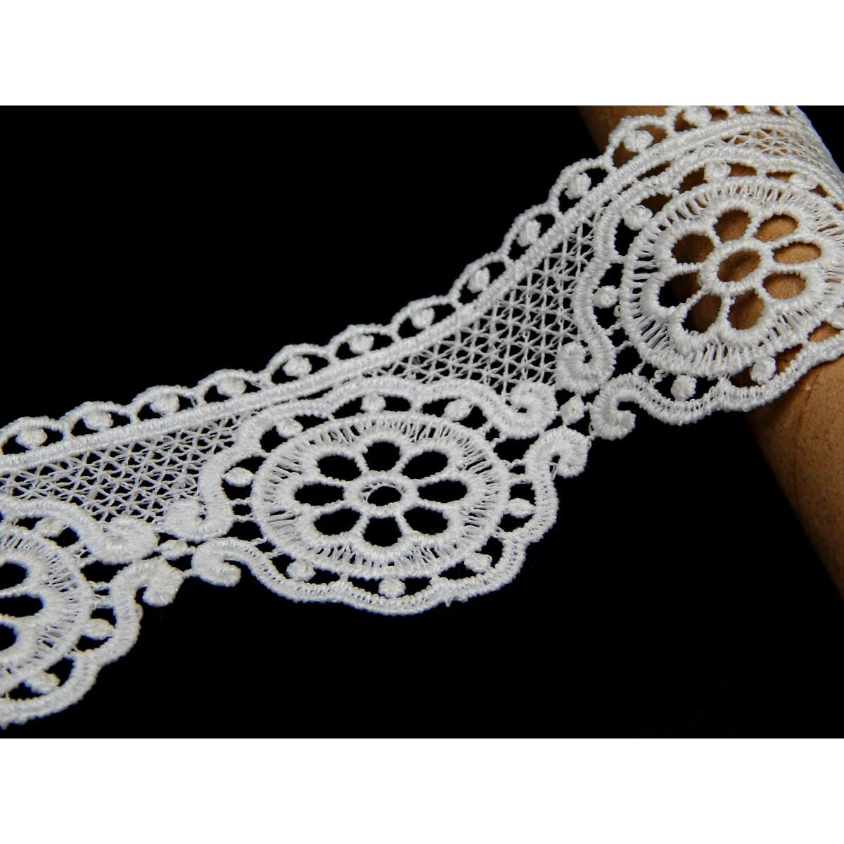 White Floral Scalloped Lace And Border Material For Suits,Saree (5 Cm) Qty 5 Meter,Used As Trims,Borders,Embroidery Lace,Applique,Fabric Lace,Sewing Supplies,Cotton Lace Work,Dupatta Lace Bridal,Diy.
