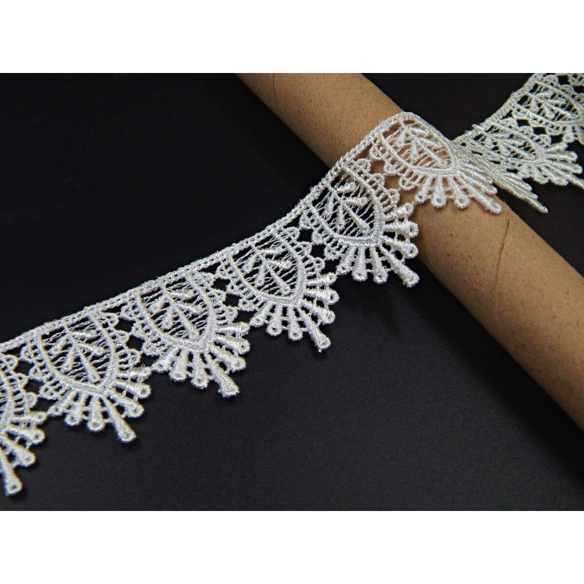 Orient Lace Craft White Lace And Border Material For Rida,Suits,Saree Border Qty 5 Yard,Used As Trims,Borders,Ribbon,Embroidery Lace,Applique,Sewing Supplies,Dupatta Lace Border Bridal,Diy.