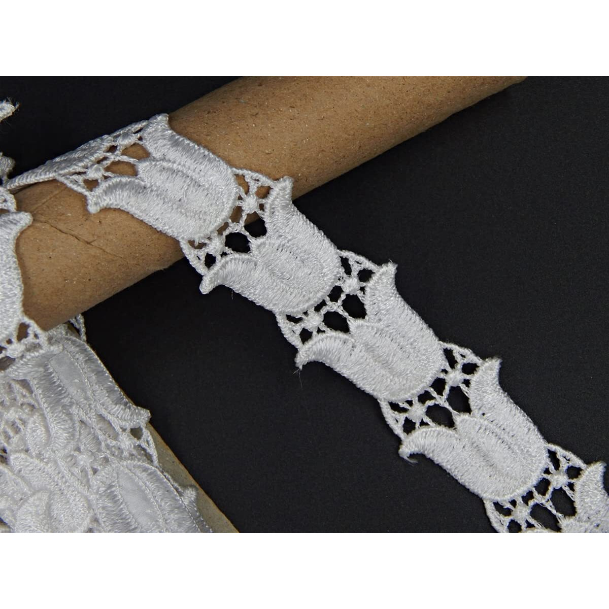 Orient Lace Craft White Lace And Border Material For Rida,Suits,Saree Border Qty 5 Yard,Used As Trims,Ribbon,Embroidery Lace,Applique,Fabric Lace,Sewing Supplies,Dupatta Lace Border Bridal,Diy.