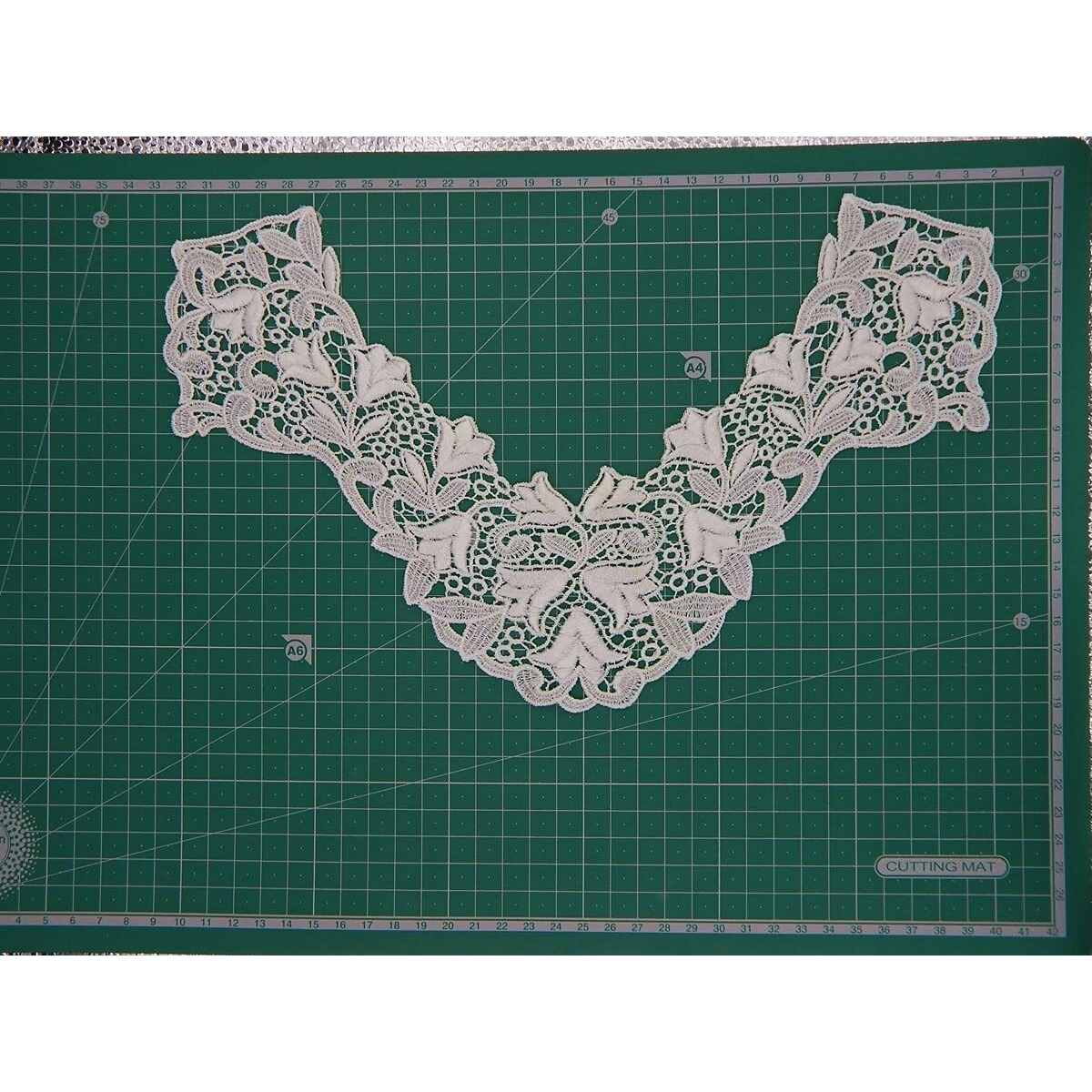 White,Vintage Embroidery Rayon Neck Lace Patch | Material For Lace Jewelry,Scrap Book,Suits,Shirts,Dresses Qty 1 Piece ,Used As Trims,Borders,Designer Embroidery Patch,Applique,Sewing Supplies,Diy Art & Craft .