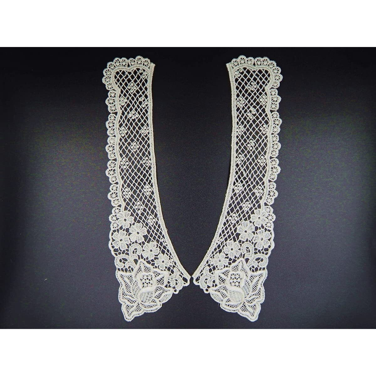White,Vintage Embroidery Peter Pan Collar|Material For Lace Jewelry,Suits,Shirts,Dresses Qty 3 Pairs,Used As Trims,Designer Embroidery Patch,Applique, French Collar Work,Diy Art & Craft