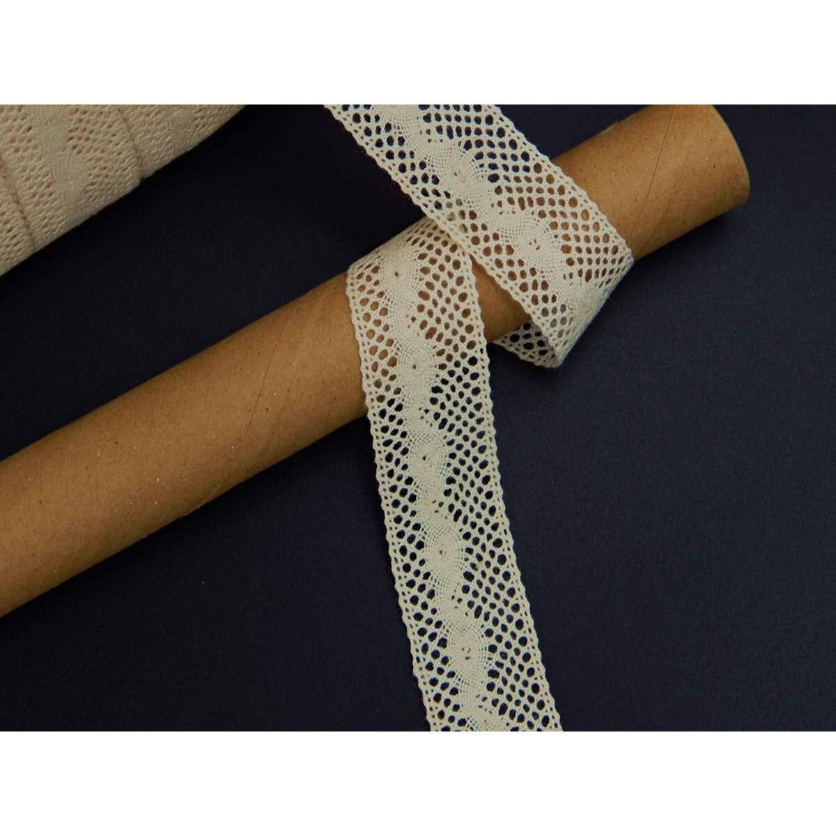 Orient Lace Craft Beige Color Cotton Crochet Lace Combo Of 2 Designs Qty 5 Mtr Each Design For Drsses,Suits,Art & Craft,Diy Projects,Gifts Packing,Hair Accessory,Footwear,Home Furnishing Etc.