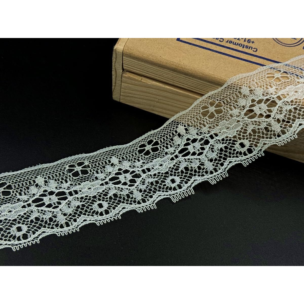 Orient Lace Craft Soft,Delicate,Dye Able White Net Lace Ribbon | Scalloped Design Nylon Lace Trim,For Wedding Invitation Card,Gowns,Sewing,Hair Bows,Gift Package Wrapping,Curtain,Table Cloth Edging,Saree Border,Dupatta Lace,Bridal Diy Clothing/Accessories