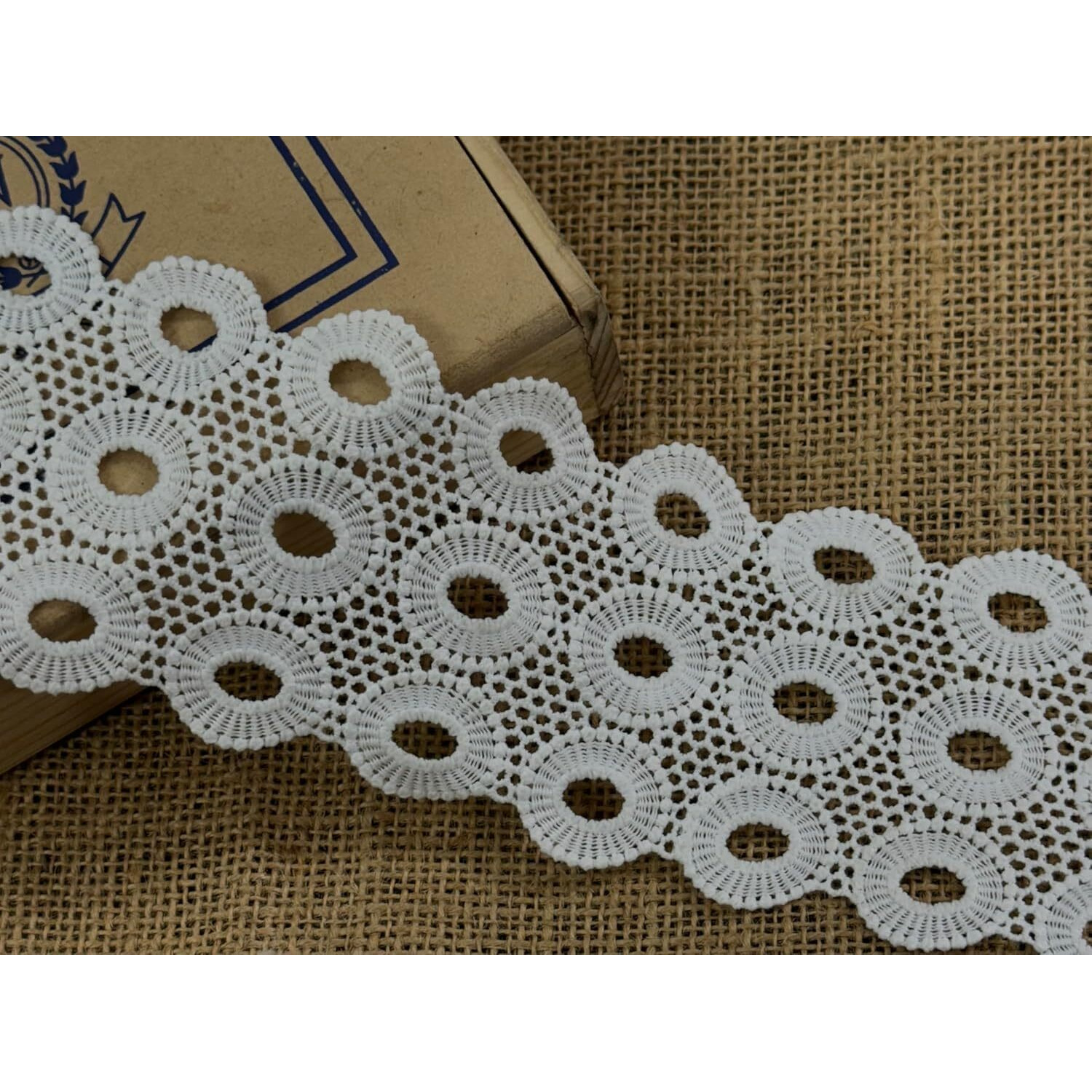 Orient Lace Craft White Lace And Border Material (8.2 Cm) Qty 10 Mtr,Used As Trims,Saree Borders,Embroidery Lace,Applique,Fabric Lace,Sewing Supplies,Cotton Lace Work,Dupatta Lace Bridal,Diy.