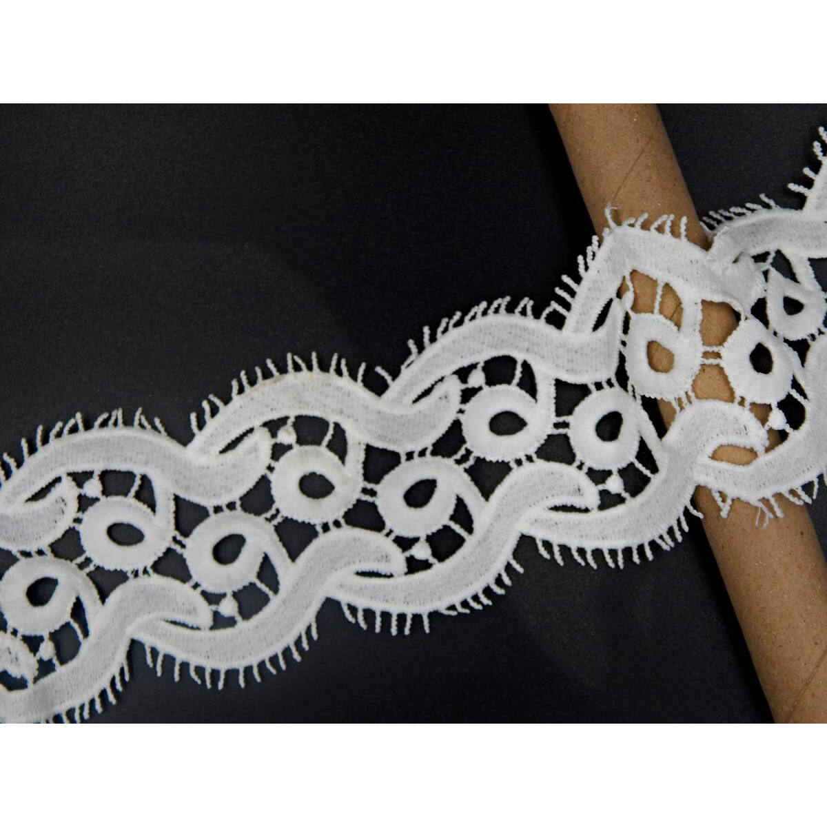Orient Lace Craft White Lace And Border Material (6.5 Cm) Qty 5 Yard,Used As Trims,Saree Borders,Embroidery Lace,Applique,Fabric Lace,Sewing Supplies,Cotton Lace Work,Dupatta Lace Bridal,Diy.
