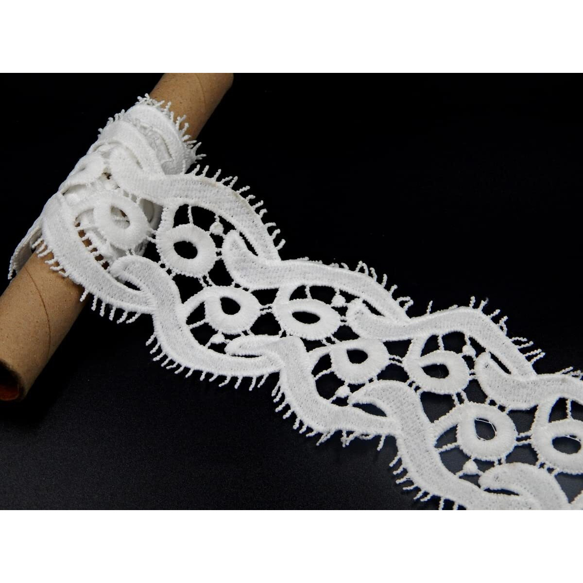 Orient Lace Craft White Lace And Border Material (6.5 Cm) Qty 5 Yard,Used As Trims,Saree Borders,Embroidery Lace,Applique,Fabric Lace,Sewing Supplies,Cotton Lace Work,Dupatta Lace Bridal,Diy.