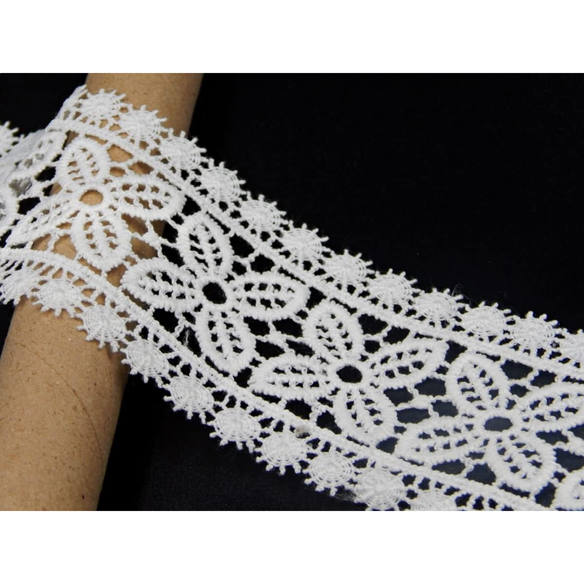 Orient Lace Craft White Lace And Border Material (5.5 Cm) Qty 5 Yard Approx,Used As Trims,Saree Borders,Embroidery Lace,Applique,Fabric Lace,Sewing Supplies,Cotton Lace Work,Dupatta Lace Bridal,Diy.