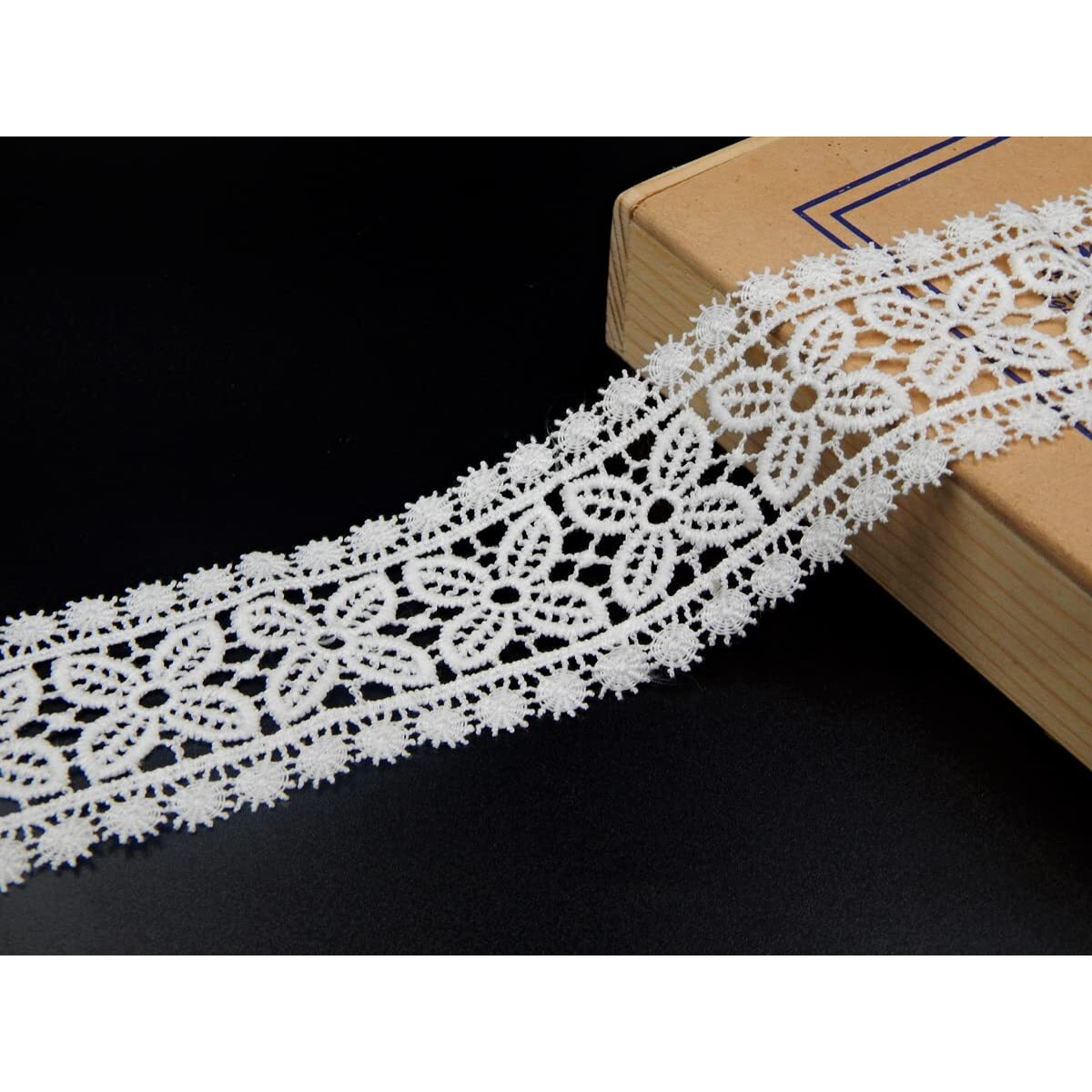 Orient Lace Craft White Lace And Border Material (5.5 Cm) Qty 5 Yard Approx,Used As Trims,Saree Borders,Embroidery Lace,Applique,Fabric Lace,Sewing Supplies,Cotton Lace Work,Dupatta Lace Bridal,Diy.