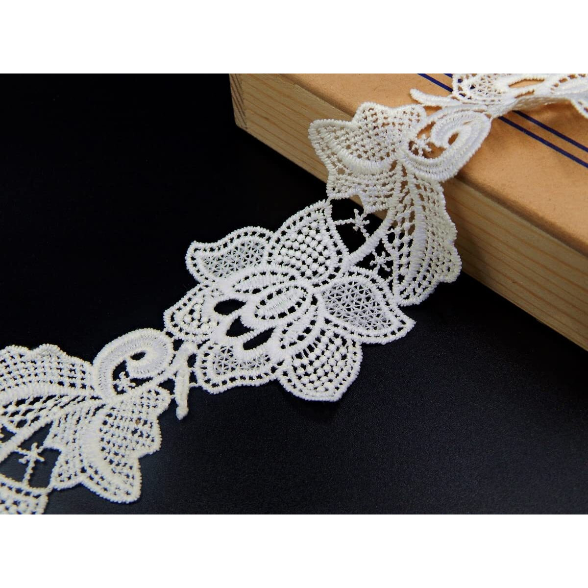 Orient Lace Craft White Lace And Border Material (7.5 Cm) Qty 5 Yard,Used As Trims,Saree Borders,Embroidery Lace,Applique,Fabric Lace,Sewing Supplies,Cotton Lace Work,Dupatta Lace Bridal,Diy.