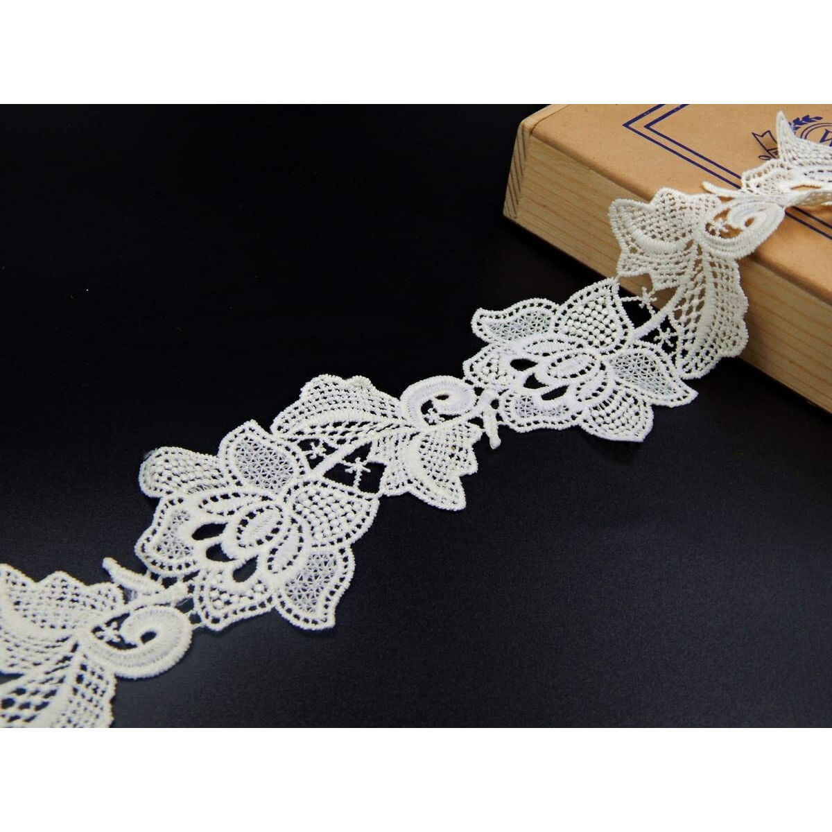 Orient Lace Craft White Lace And Border Material (7.5 Cm) Qty 5 Yard,Used As Trims,Saree Borders,Embroidery Lace,Applique,Fabric Lace,Sewing Supplies,Cotton Lace Work,Dupatta Lace Bridal,Diy.