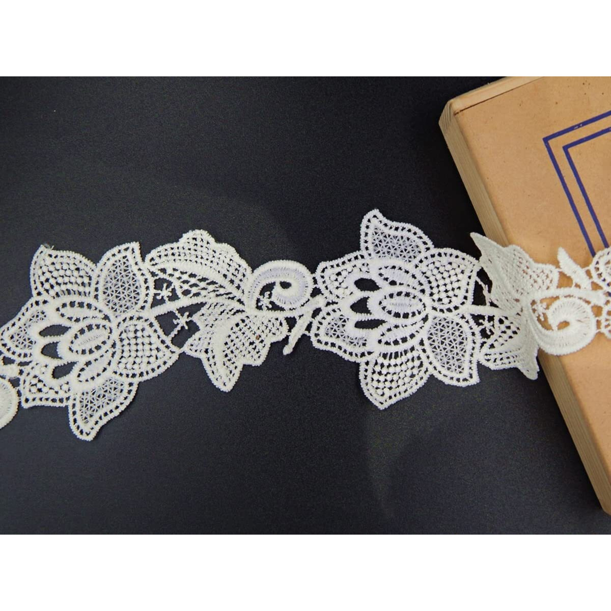 Orient Lace Craft White Lace And Border Material (7.5 Cm) Qty 5 Yard,Used As Trims,Saree Borders,Embroidery Lace,Applique,Fabric Lace,Sewing Supplies,Cotton Lace Work,Dupatta Lace Bridal,Diy.