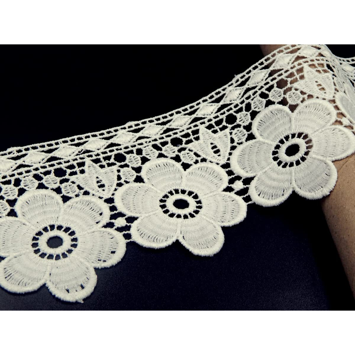 Orient Lace Craft White Lace And Border Material (7 Cm) Qty 5 Mtr,Used As Trims,Borders,Embroidery Lace,Applique,Fabric Lace,Sewing Supplies,Cotton Lace Work,Dupatta Lace Bridal,Diy.